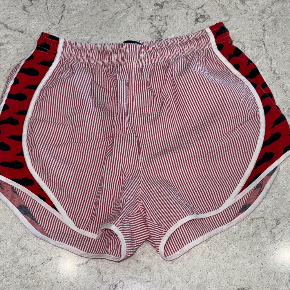 Lauren James shorties KY WKU Kentucky Red White Striped Shorts Black Accents